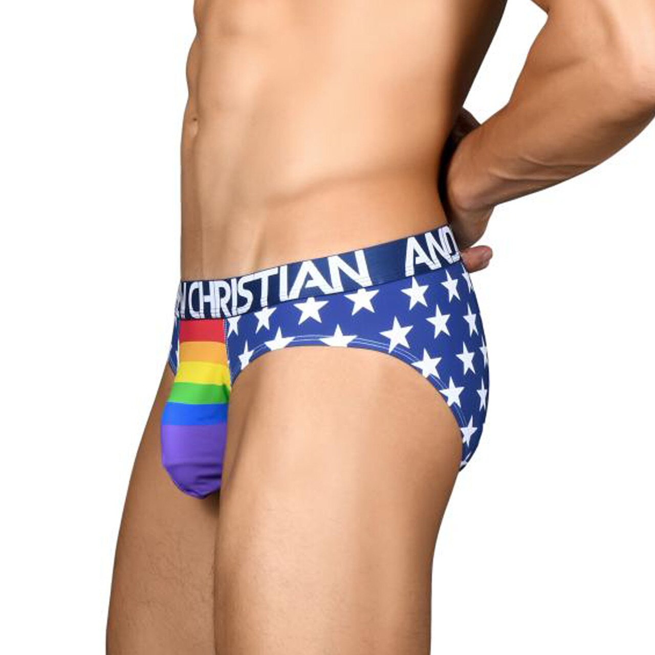 Mens Andrew Christian Star Pride Brief w/ Almost Naked