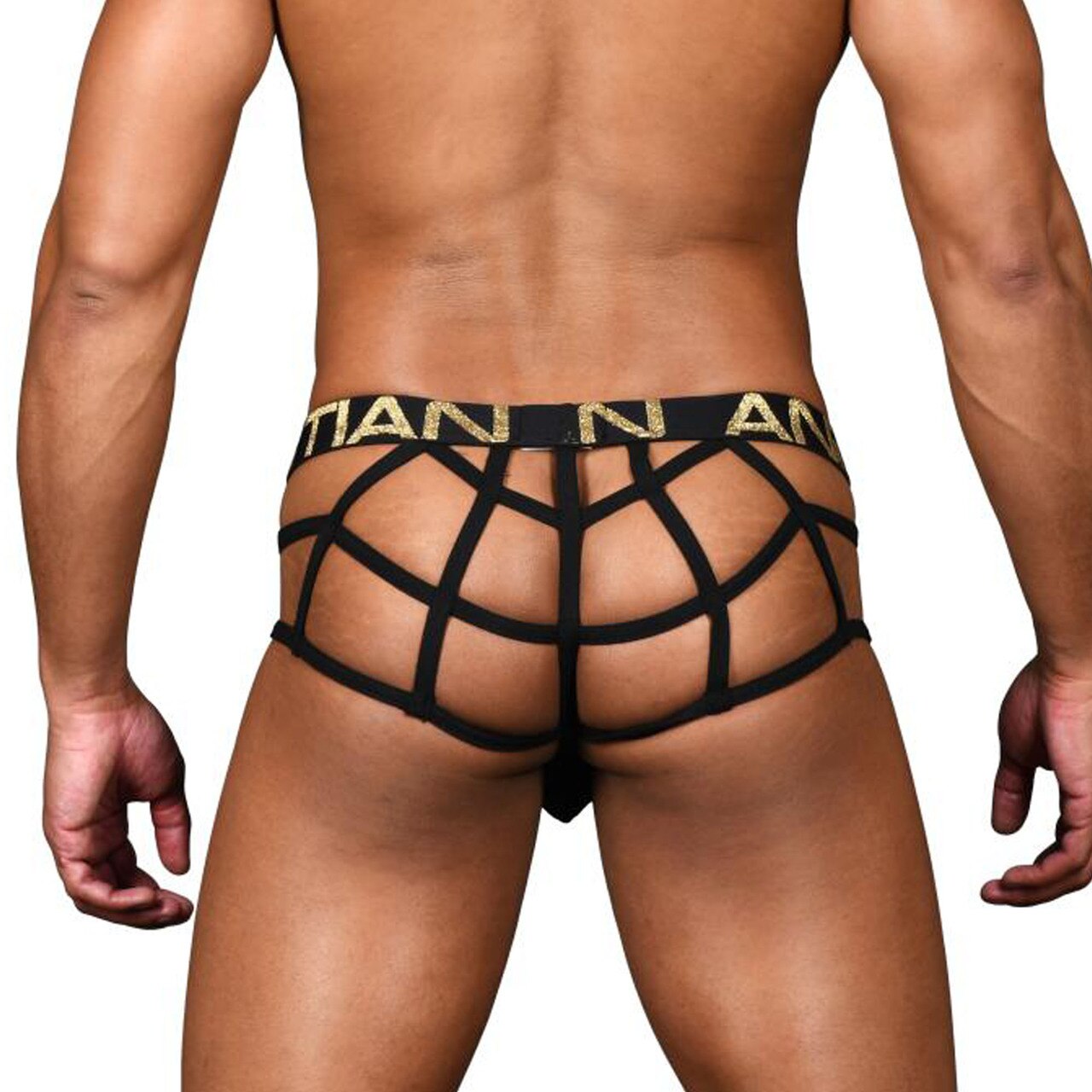 Mens Andrew Christian Lattice Lace Sheer Web Thong w/ Almost Naked