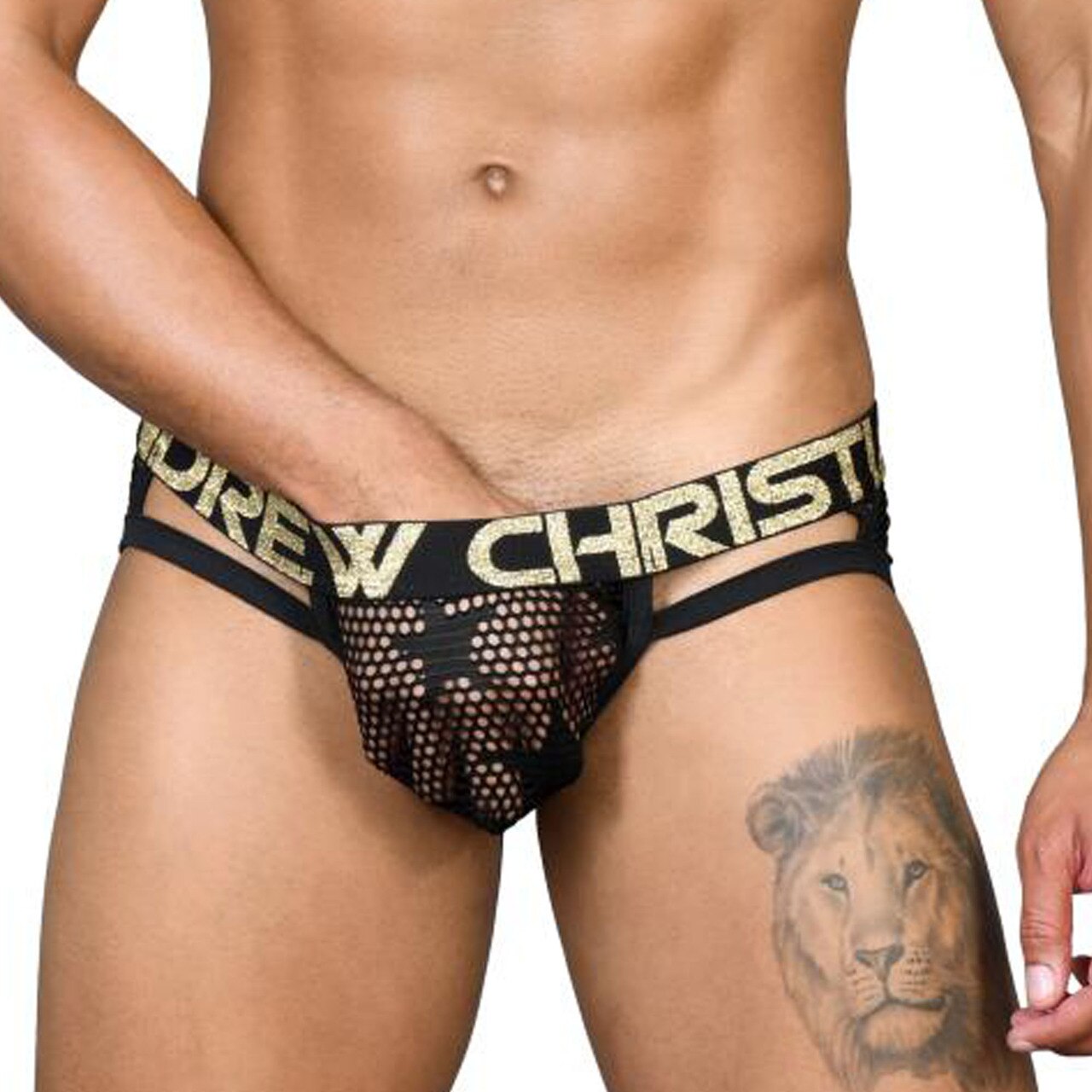SALE - Mens Andrew Christian Star Mesh Bondage Brief w/ Almost Naked