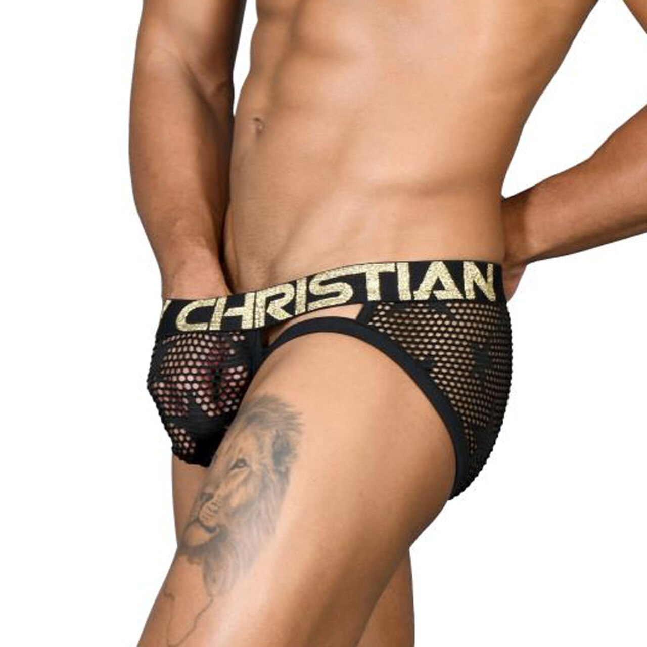 SALE - Mens Andrew Christian Star Mesh Bondage Brief w/ Almost Naked
