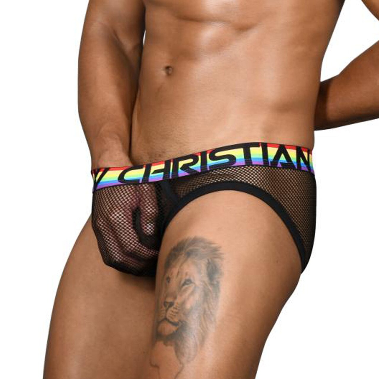SALE - Mens Andrew Christian Pride Net Mesh Brief w/ Almost Naked