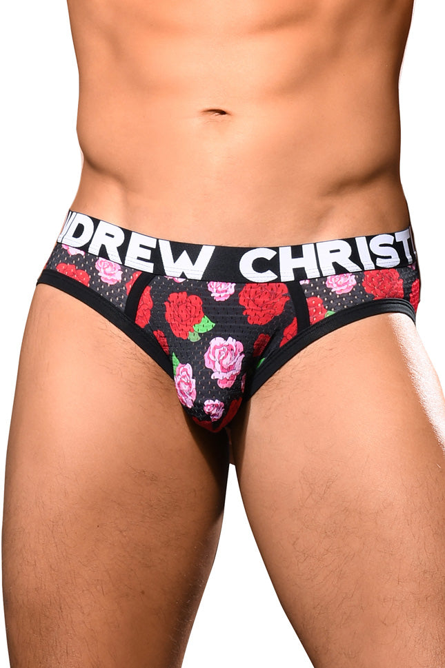 JCSTK - Andrew Christian Mens Floral Mesh Bubble Butt Jockstrap Undies w/ ALMOST NAKED® Printed