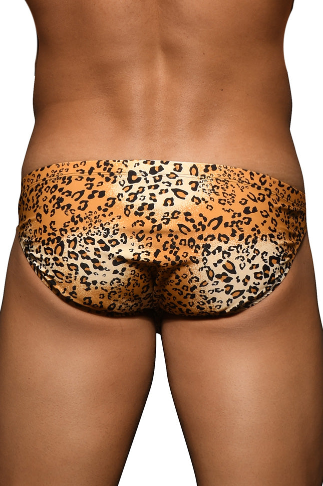 JCSTK - Andrew Christian Unleashed Mens Leopard Print Ring Bikini Swimwear Underwear w/ ALMOST NAKED® Printed