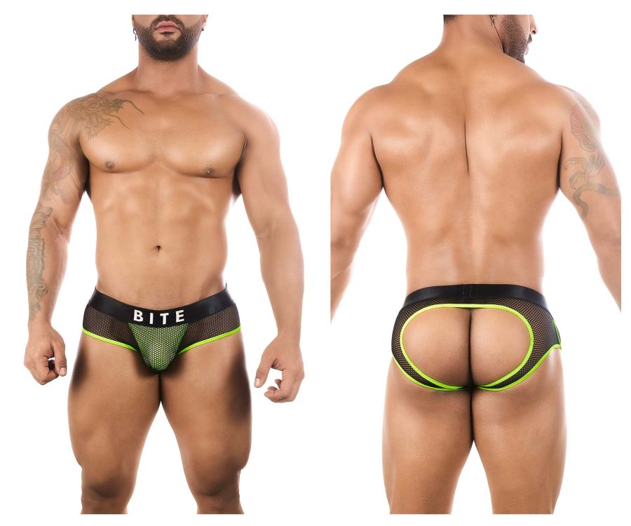 BiteWear BW2023101 Discreet Apricot Jockstrap Black Green