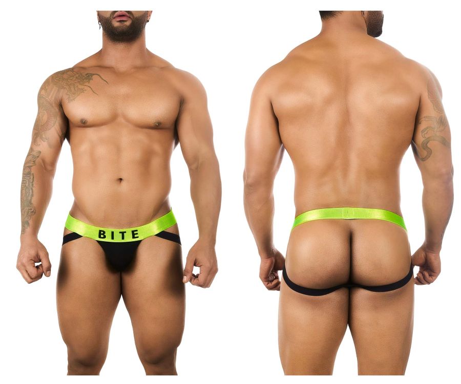 BiteWear BW2023104 Sassy Peach Jockstrap Black Green