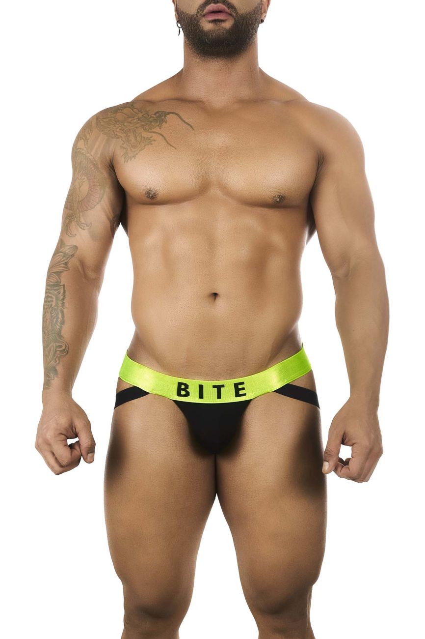 BiteWear BW2023104 Sassy Peach Jockstrap Black Green