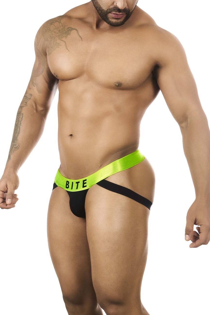 BiteWear BW2023104 Sassy Peach Jockstrap Black Green