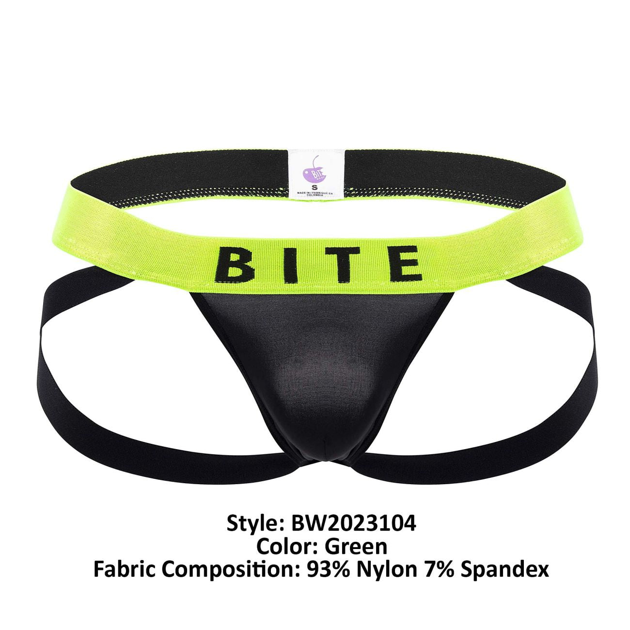 BiteWear BW2023104 Sassy Peach Jockstrap Black Green