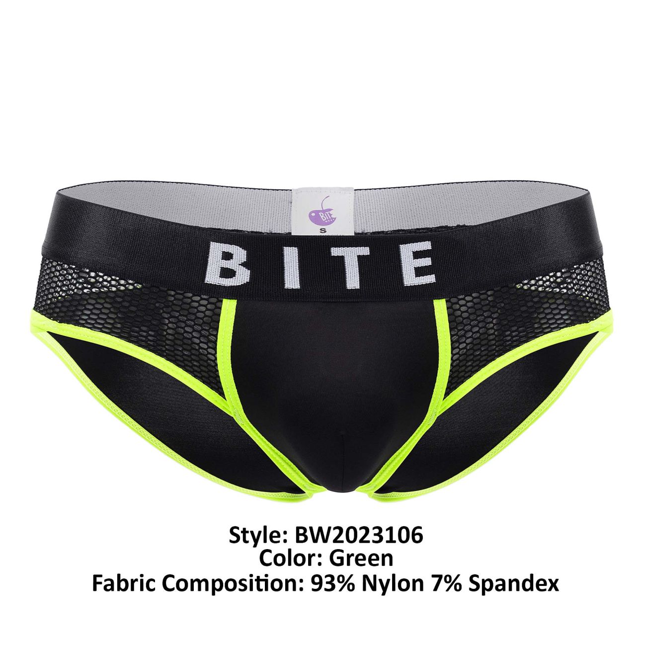 BiteWear BW2023106 Intense Melon Briefs Black Green