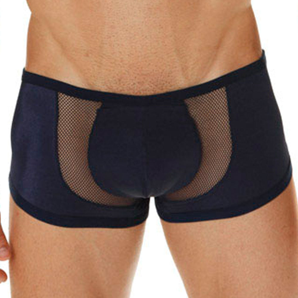 Cover Male Sheer Panel Boxer Brief Navy