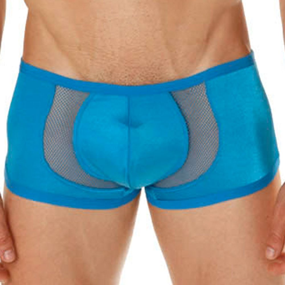 Cover Male Sheer Panel Boxer Brief Turquoise