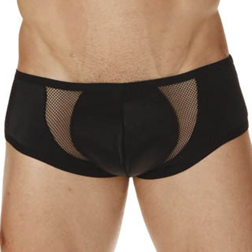 Cover Male Sheer Panel Brief Black