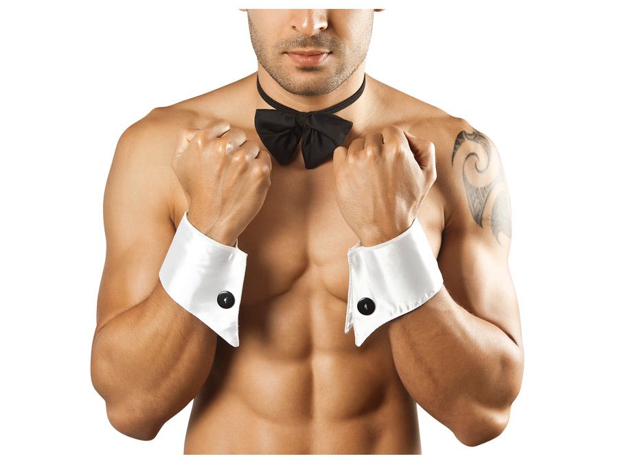 SALE - CandyMan 9646 Bowtie and Cuffs Black & White