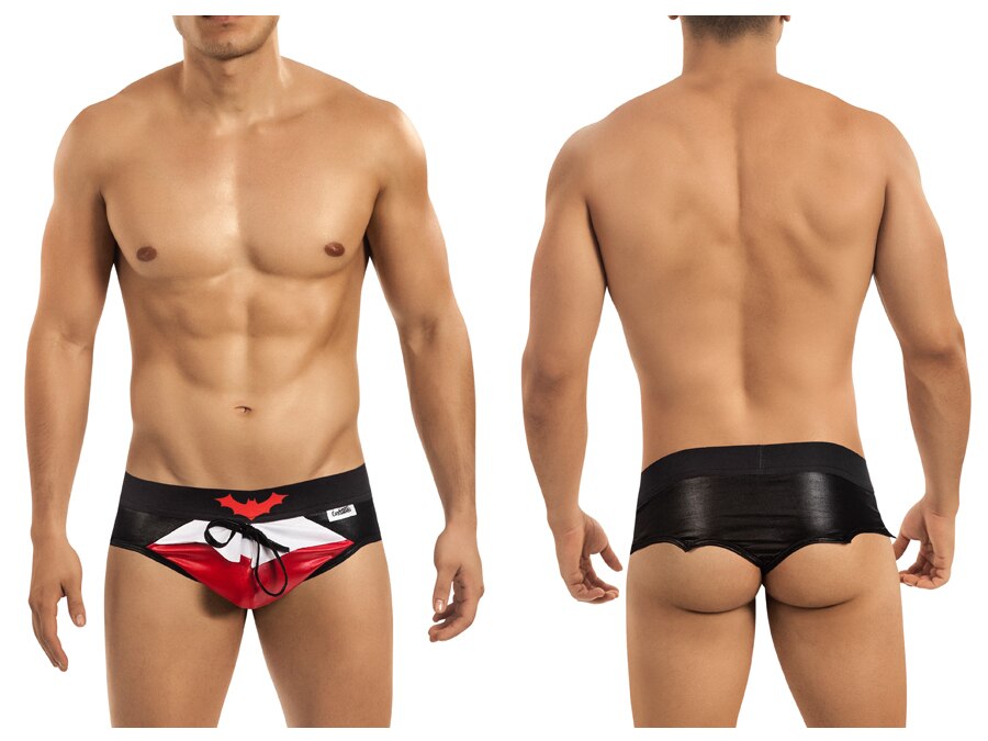 SALE - Mens Dracula Vampire Brief with Bat Detail