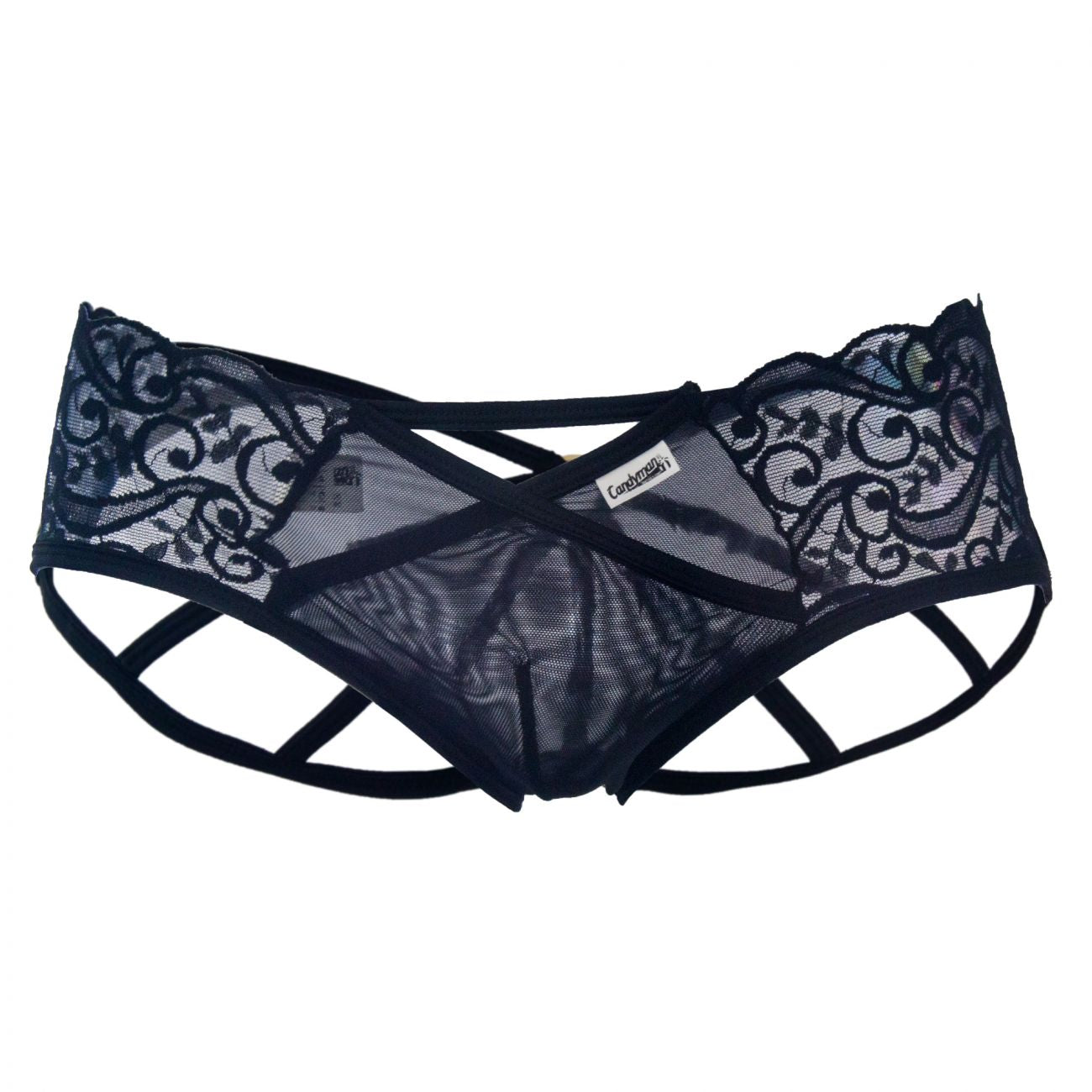 SALE - CandyMan 99232X Sexy Lace Jockstrap Black Plus Sizes