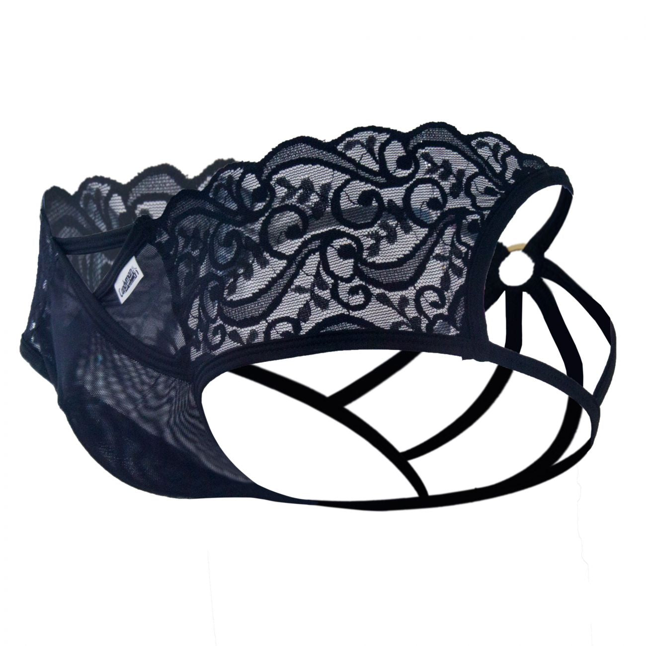 SALE - CandyMan 99232X Sexy Lace Jockstrap Black Plus Sizes