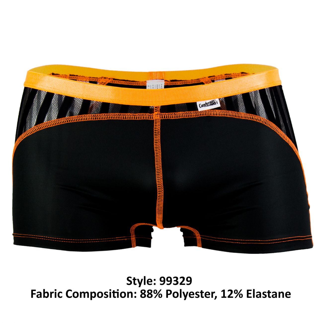 CandyMan 99329 Boxer Briefs Black and Orange