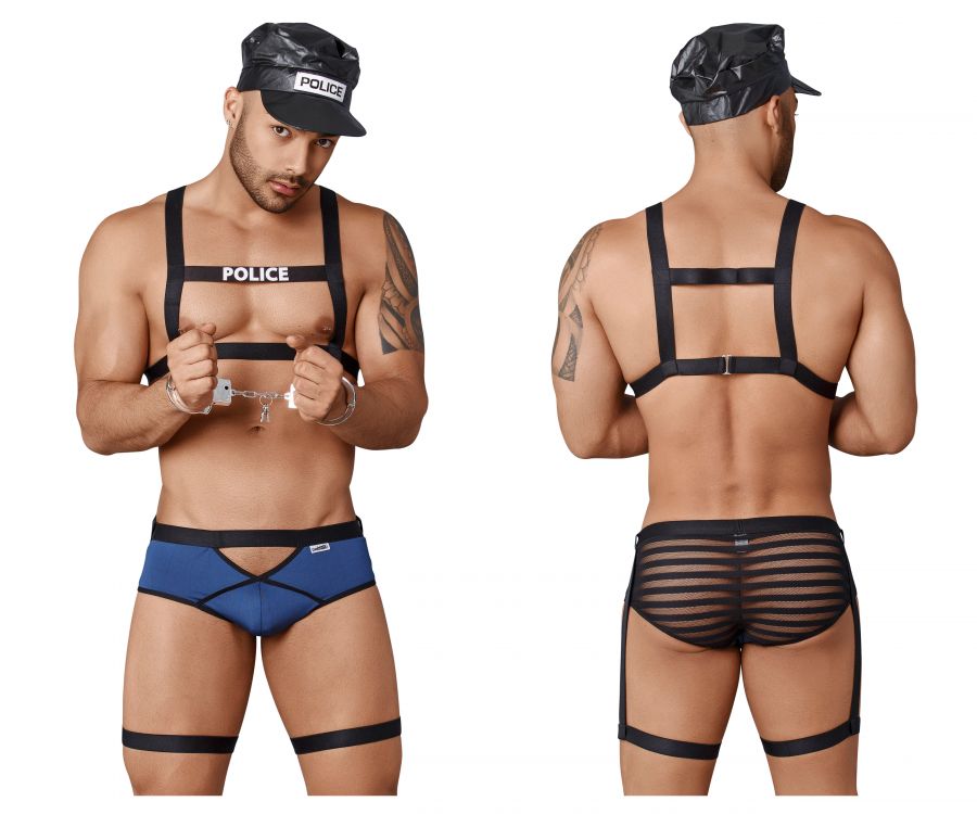 CandyMan 99357 Police Costume Outfit Black