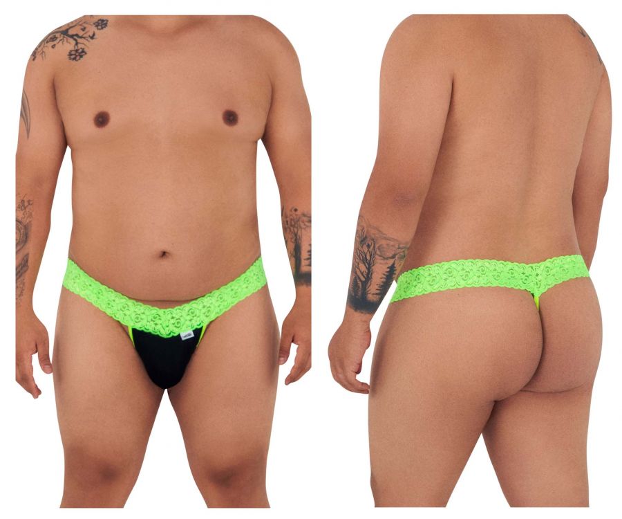 CandyMan 99370X Alluring Thongs Hot Green Plus Sizes
