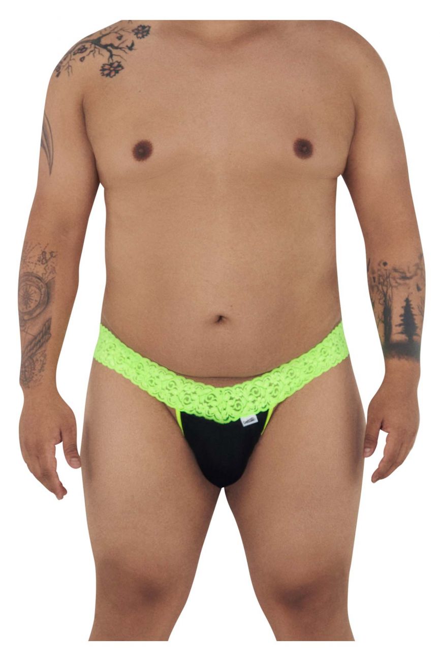 CandyMan 99370X Alluring Thongs Hot Green Plus Sizes