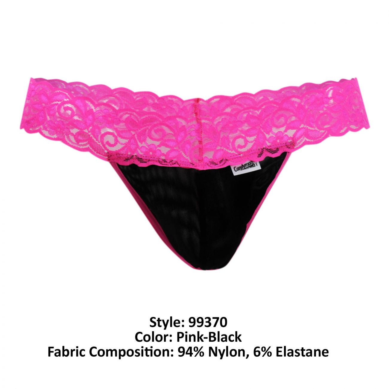 CandyMan 99370 Thongs Pink and Black