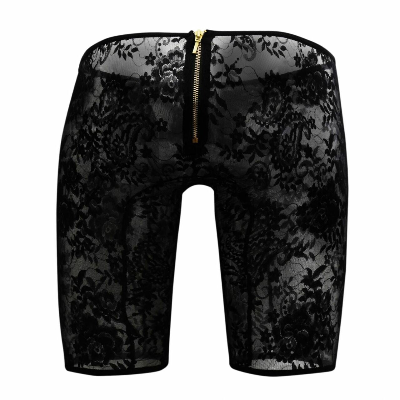 SALE - Mens Long Leg Boxer Briefs in Lace and Mesh Black