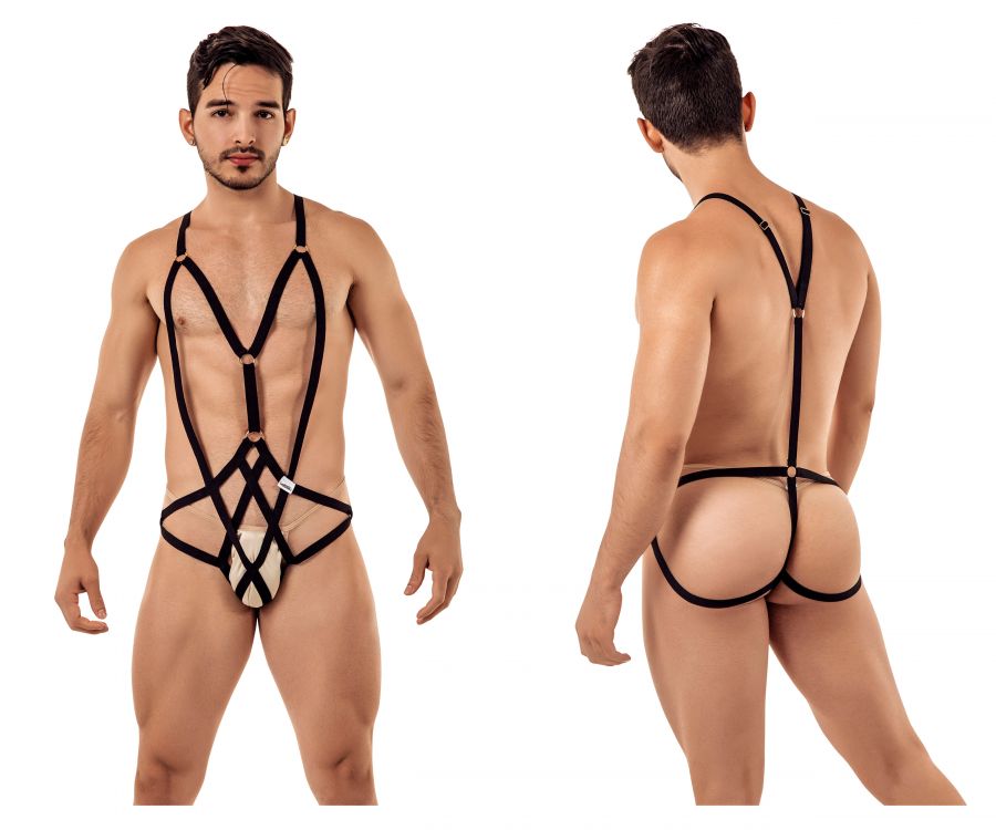 CandyMan 99396 Harness Bodysuit Black