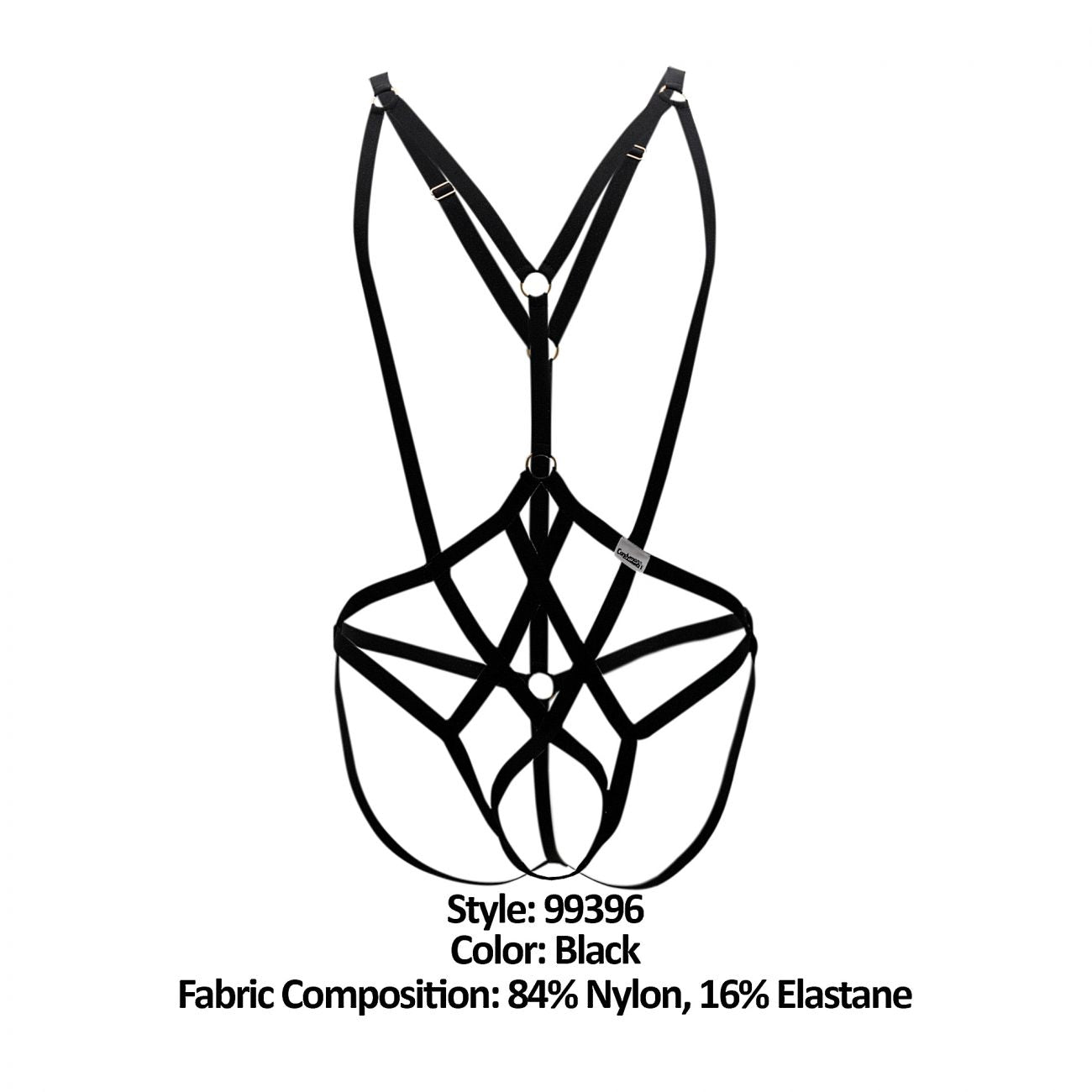 CandyMan 99396 Harness Bodysuit Black