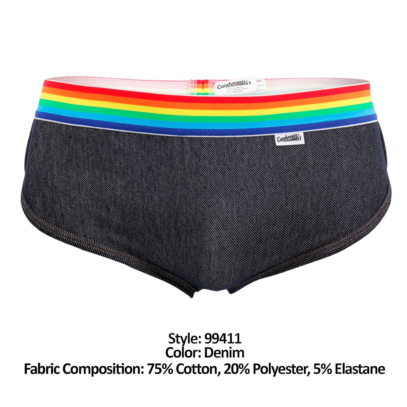 CandyMan 99411 Rainbow Briefs Denim