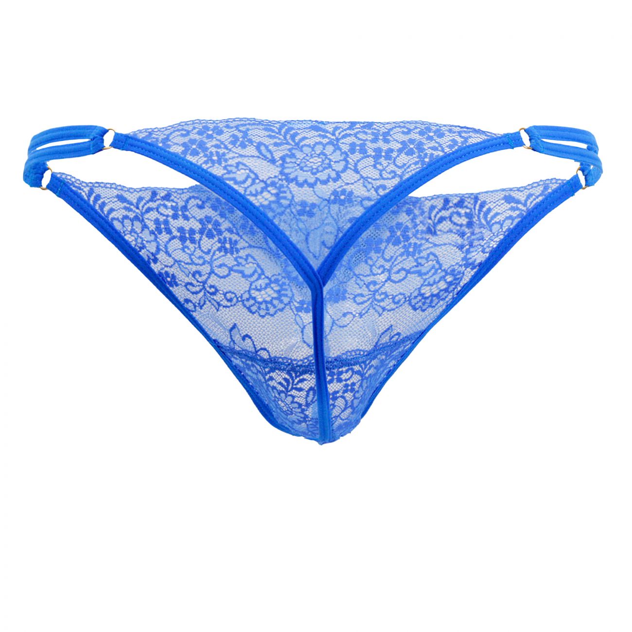 CandyMan 99421X Lace G-String Thongs Royal Blue Plus Sizes