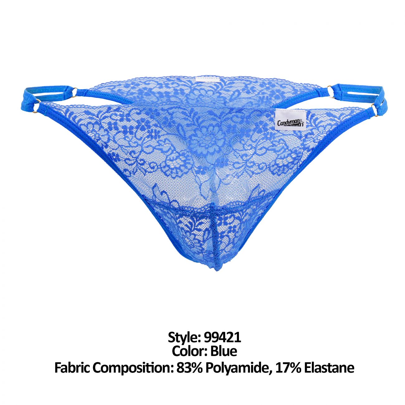 CandyMan 99421 Lace G-String Thongs Blue