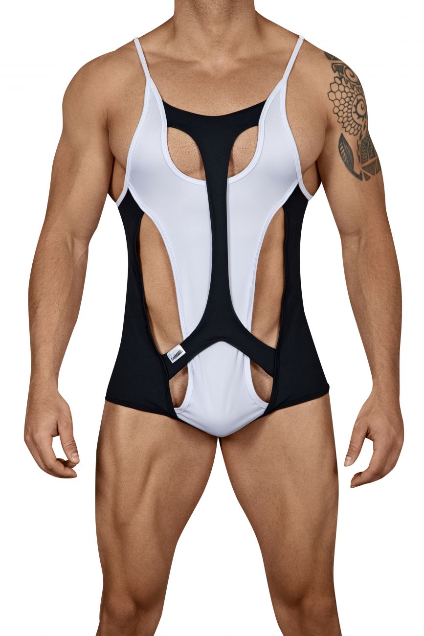 CandyMan 99432 Inside Out Bodysuit Black & White