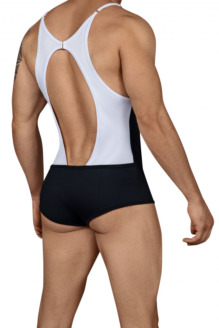 CandyMan 99432 Inside Out Bodysuit Black & White