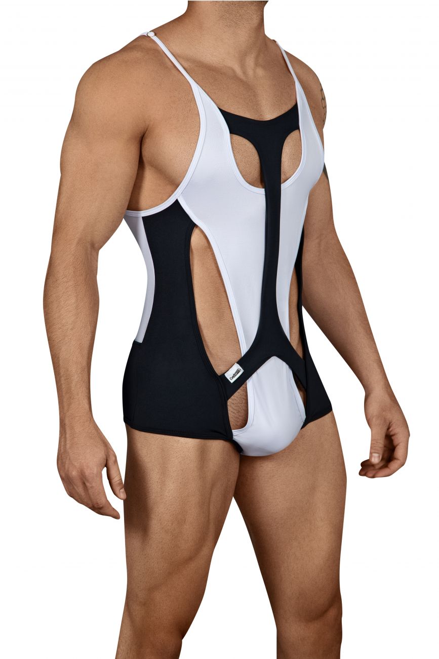 CandyMan 99432 Inside Out Bodysuit Black & White