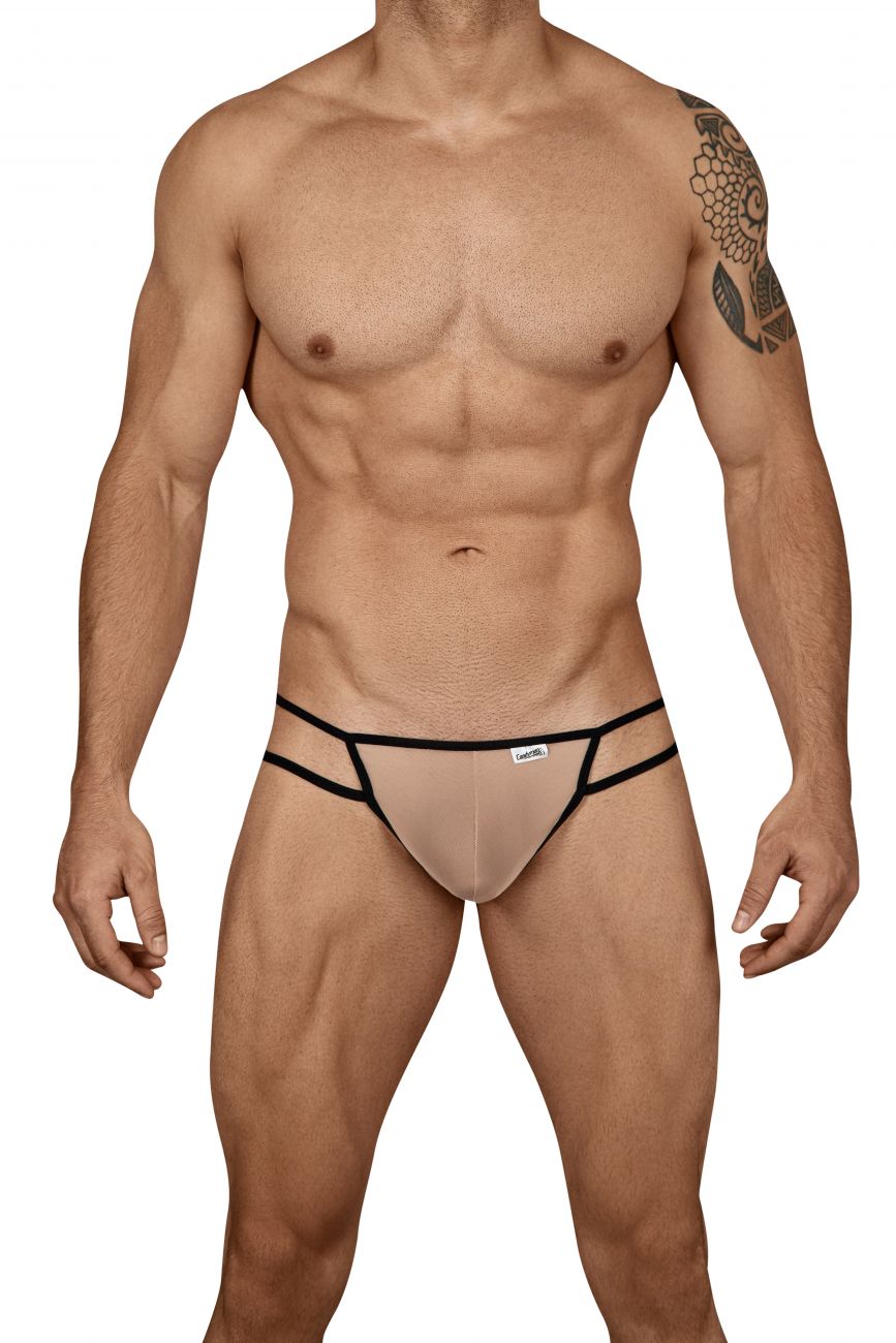 CandyMan 99435 Mesh Thongs Beige