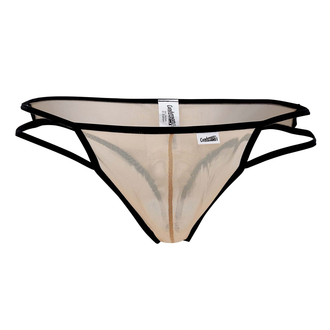 CandyMan 99435 Mesh Thongs Beige