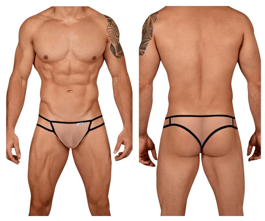 CandyMan 99435 Mesh Thongs Beige