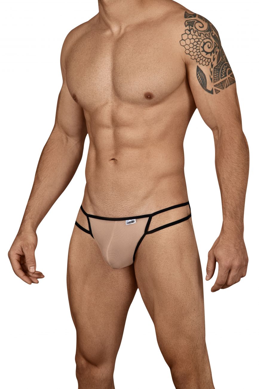CandyMan 99435 Mesh Thongs Beige