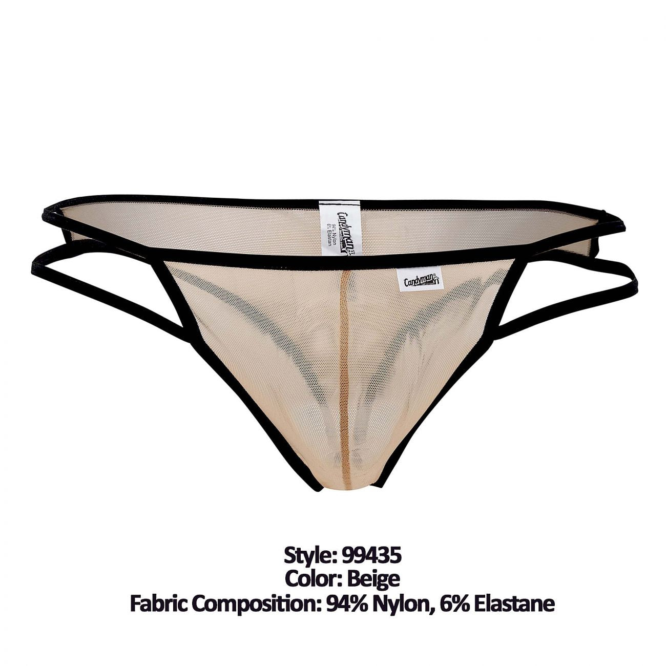 CandyMan 99435 Mesh Thongs Beige