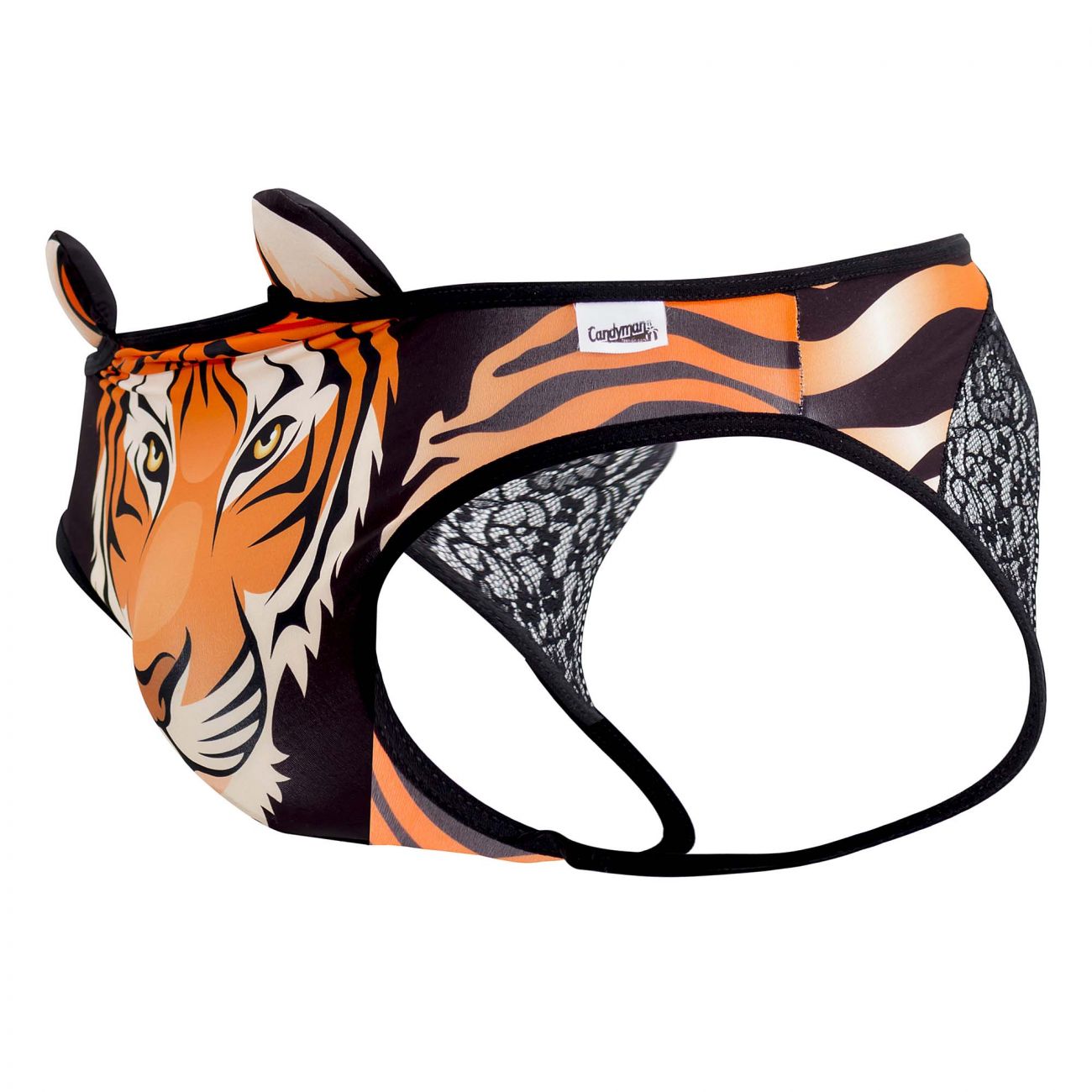 SALE - CandyMan 99458X Jockstrap Color Tiger Print Plus Sizes