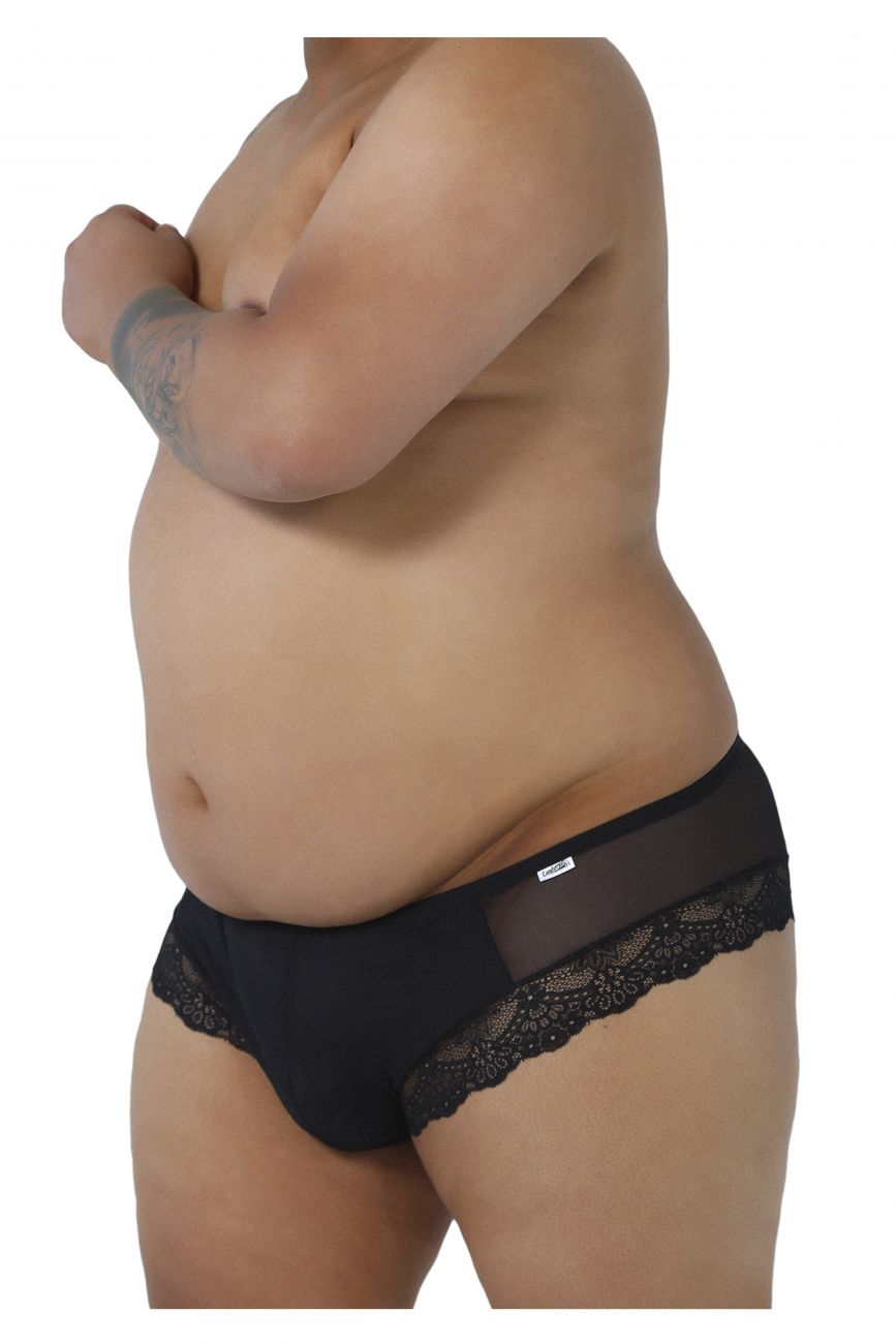 CandyMan 99462X Lace Briefs Black Plus Sizes