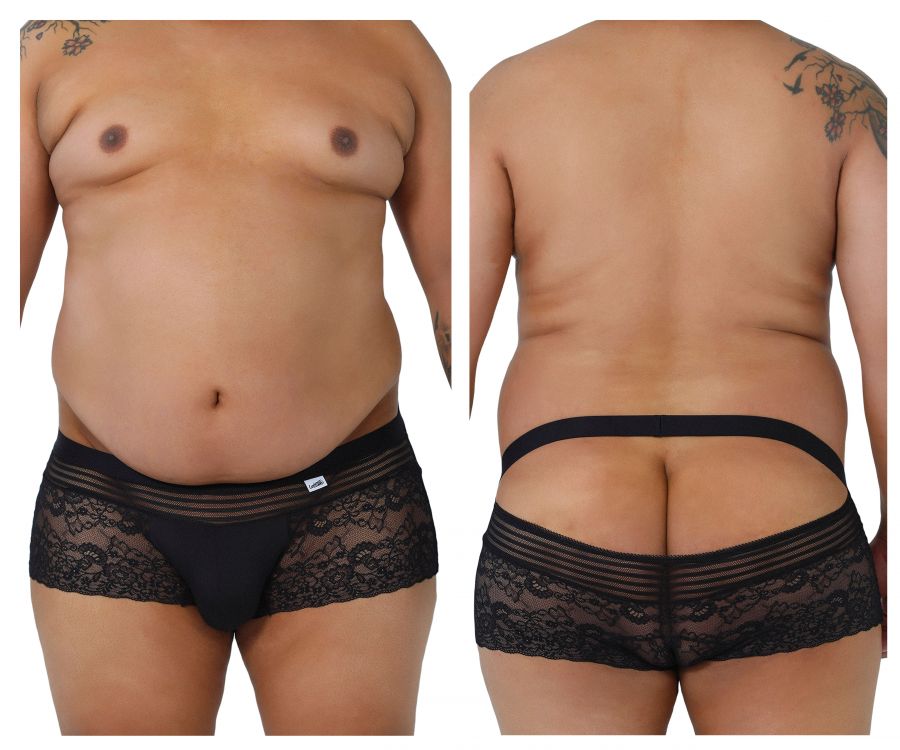 CandyMan 99466X Lace Briefs Black Plus Sizes