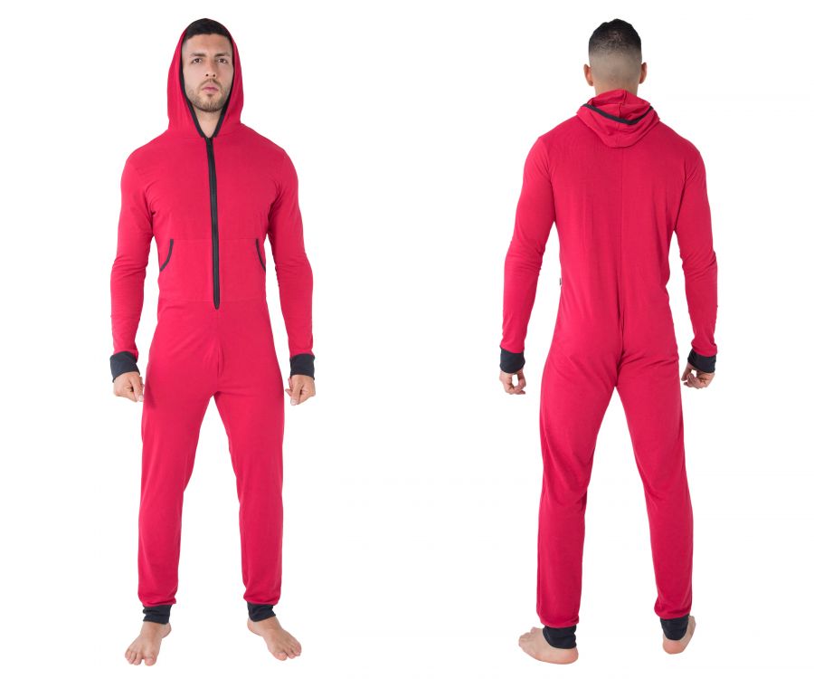 CandyMan 99473 Hoodie Louge Bodysuit Red