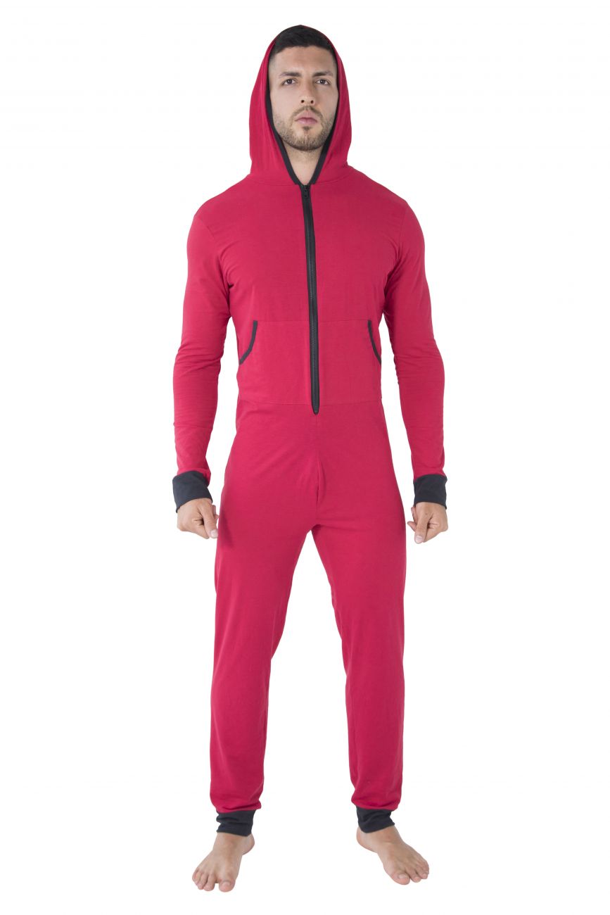 CandyMan 99473 Hoodie Louge Bodysuit Red