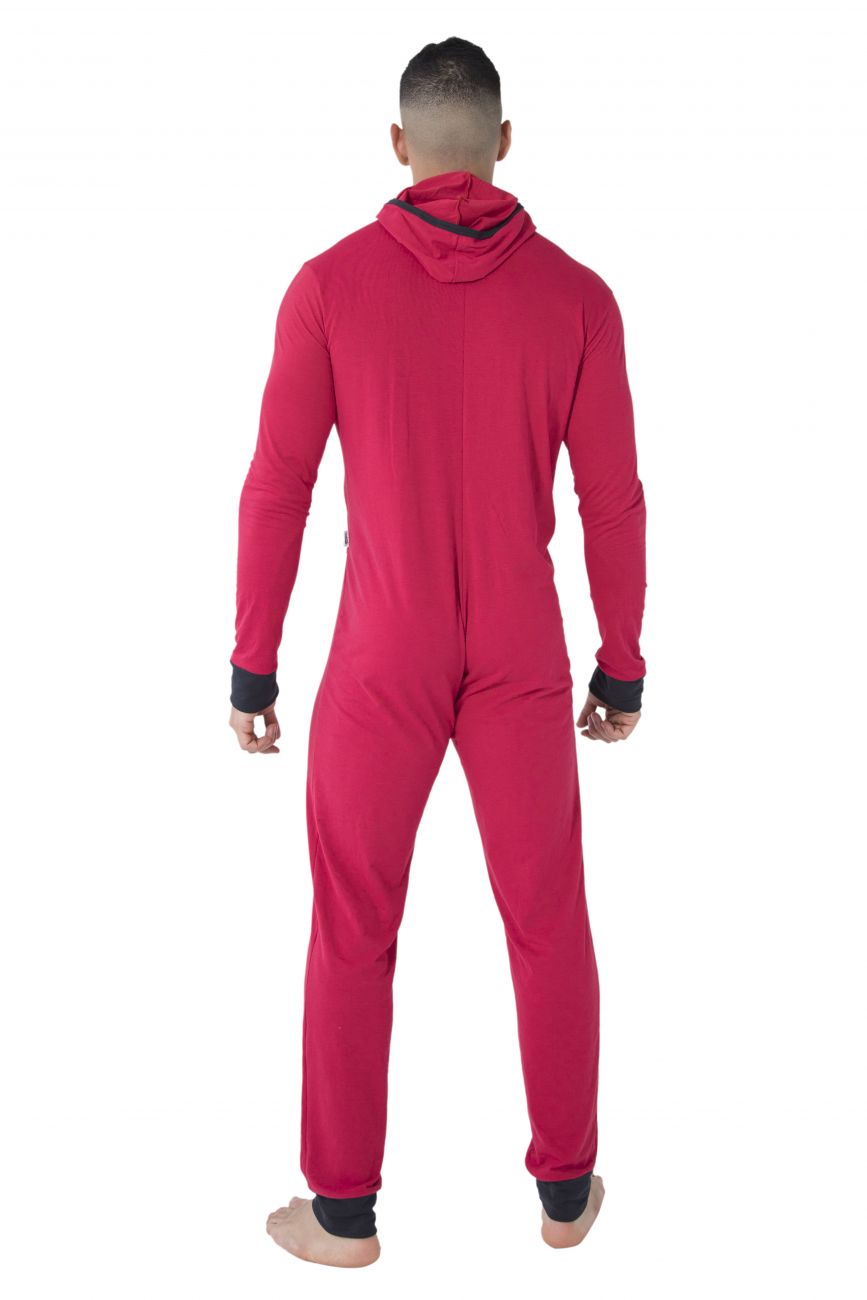 CandyMan 99473 Hoodie Louge Bodysuit Red