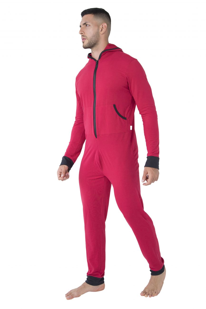 CandyMan 99473 Hoodie Louge Bodysuit Red