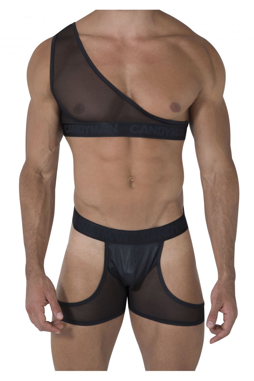 CandyMan 99474 Louge Bodysuit Black
