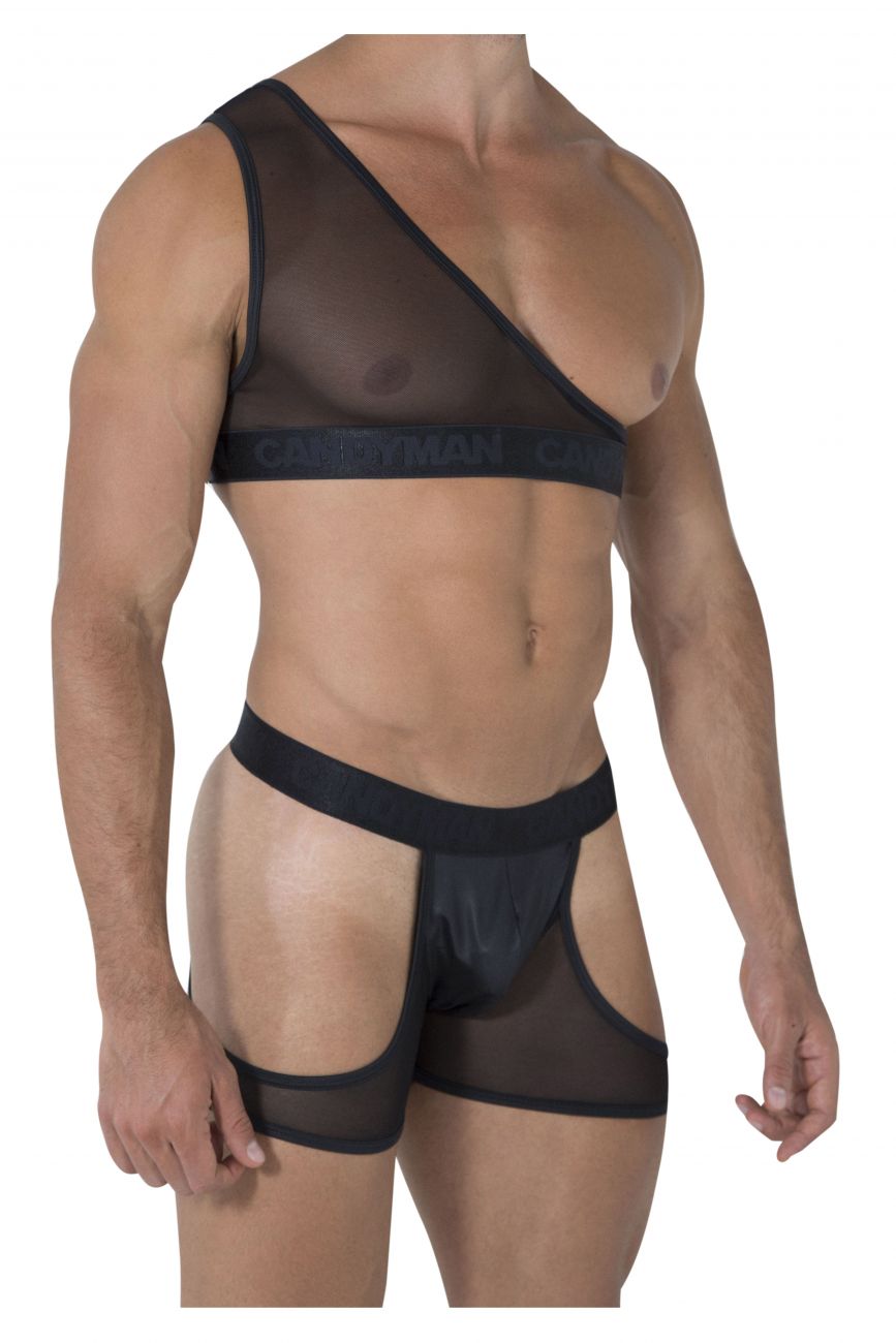 CandyMan 99474 Louge Bodysuit Black