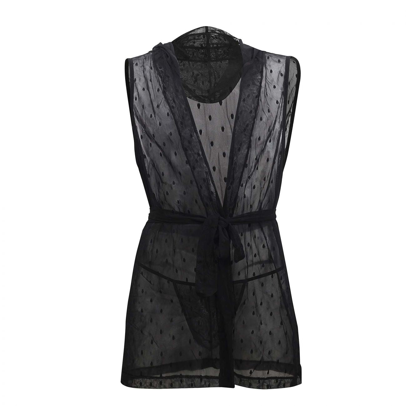 CandyMan 99480 Lace Hoodie Kimono Black