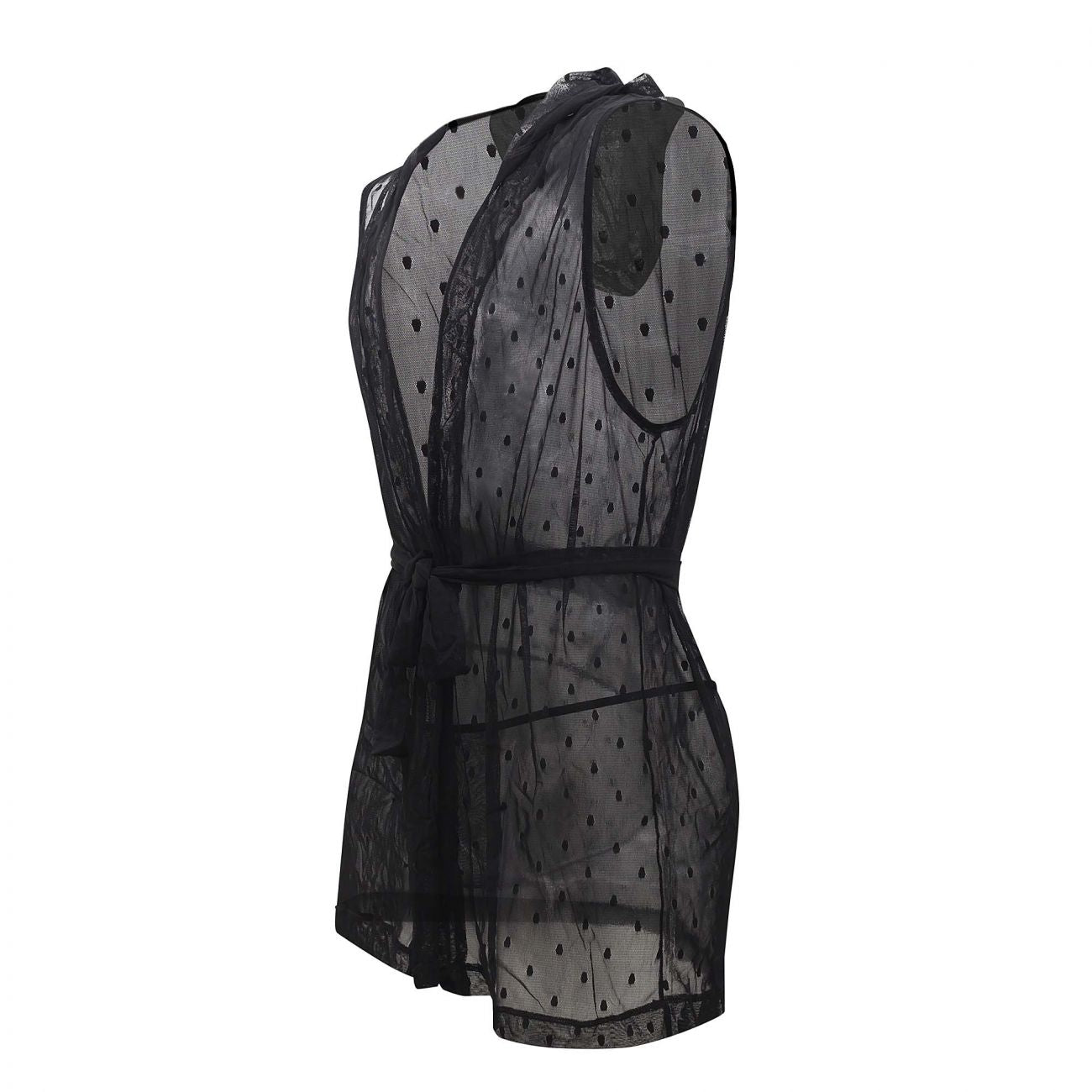 CandyMan 99480 Lace Hoodie Kimono Black